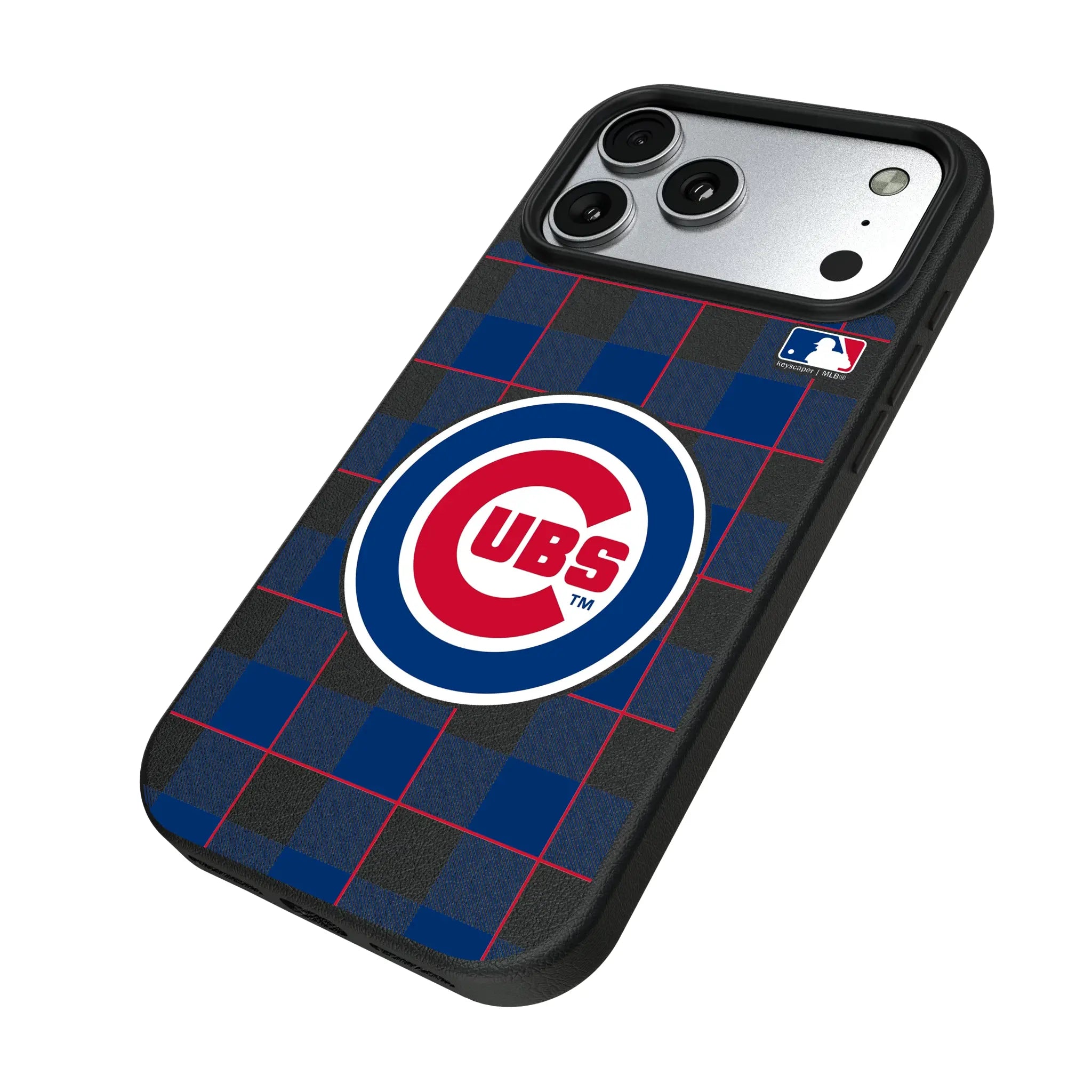 Chicago Cubs Plaid iPhone MagSafe Compatible Phone Case for Apple iPhone - Isometric View#Device_iPhone 17 Pro Max