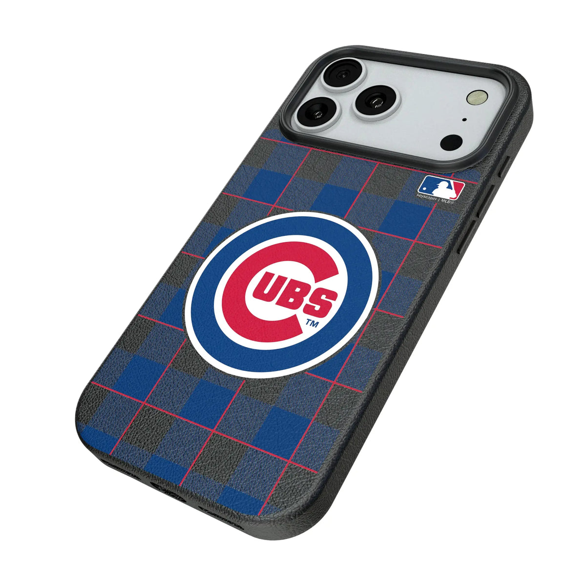 Chicago Cubs Plaid iPhone MagSafe Compatible Phone Case for Apple iPhone - Isometric View#Device_iPhone 18 Pro Max