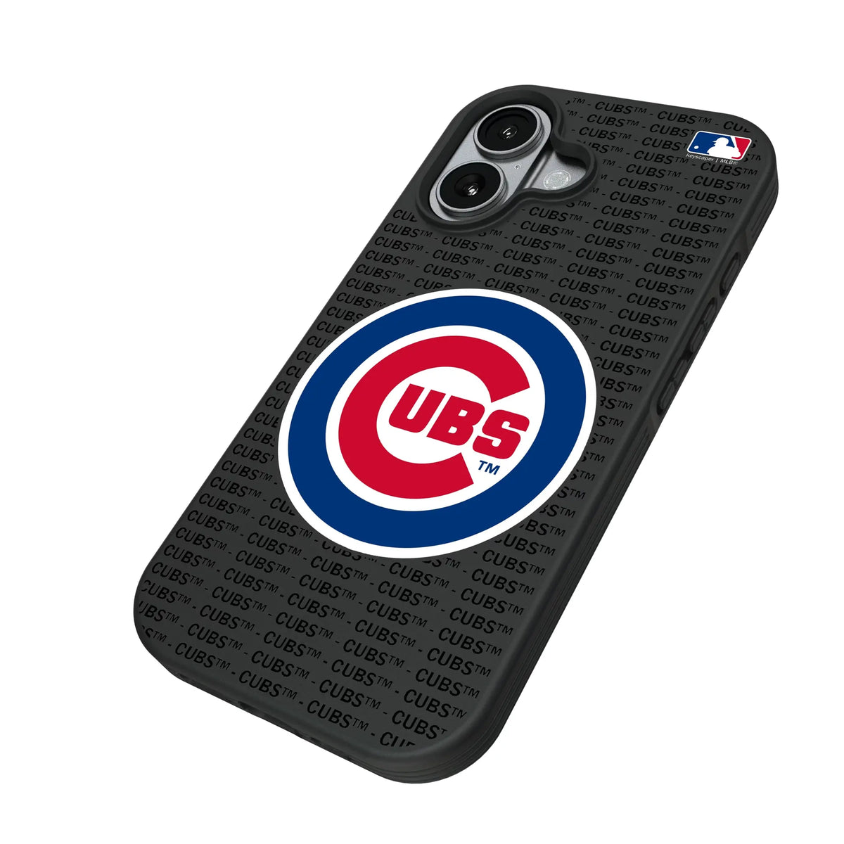 Chicago Cubs Text Backdrop iPhone Bump Phone Case for Apple iPhone - Isometric View#Device_iPhone 17