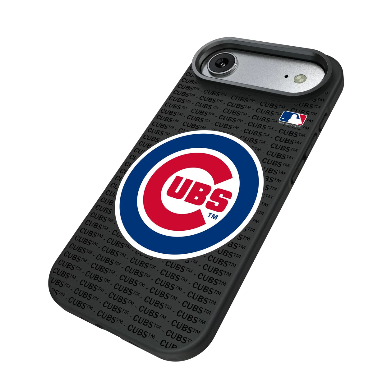 Chicago Cubs Text Backdrop iPhone Bump Phone Case for Apple iPhone - Isometric View#Device_iPhone Air