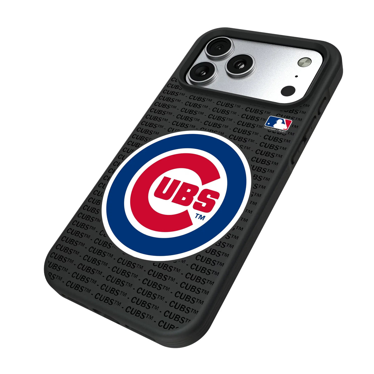 Chicago Cubs Text Backdrop iPhone Bump Phone Case for Apple iPhone - Isometric View#Device_iPhone 17 Pro Max