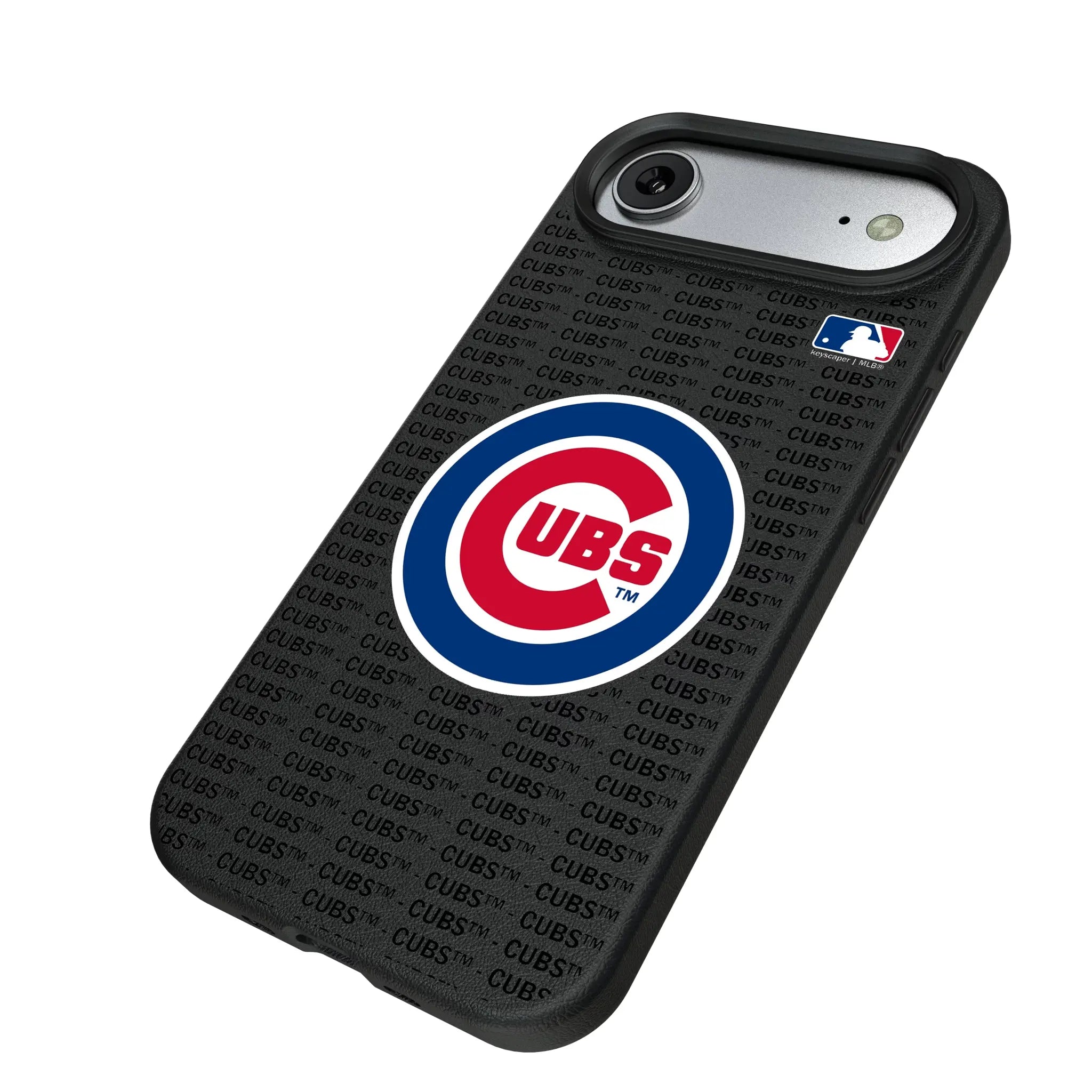 Chicago Cubs Text Backdrop iPhone MagSafe Compatible Phone Case for Apple iPhone - Isometric View#Device_iPhone Air