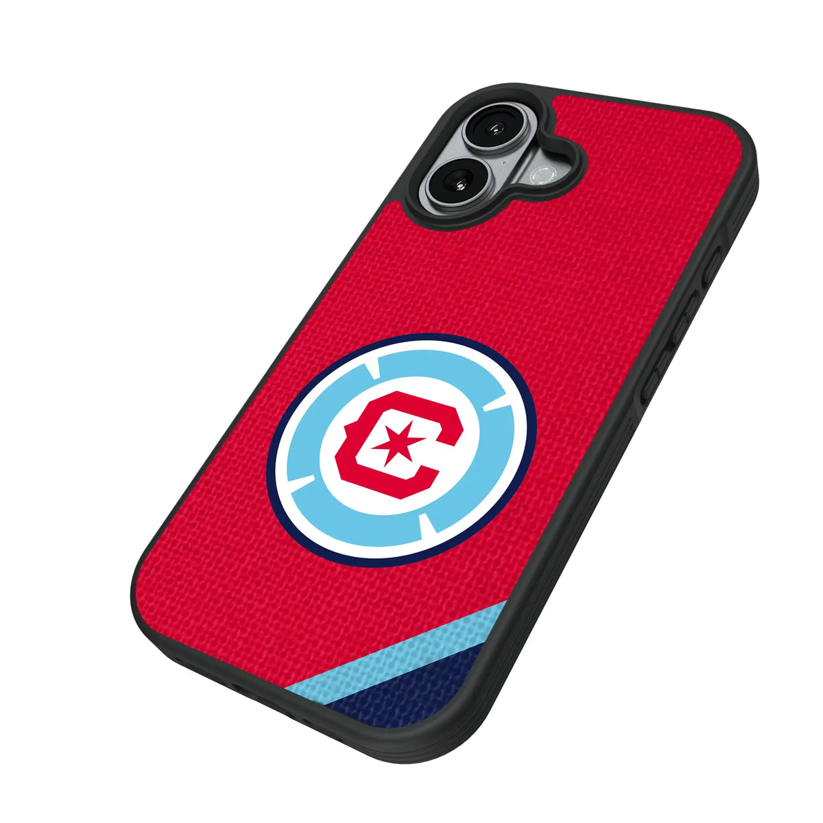 Chicago Fire Diagonal Stripe iPhone Bump Phone Case for Apple iPhone - Isometric View#Device_iPhone 17