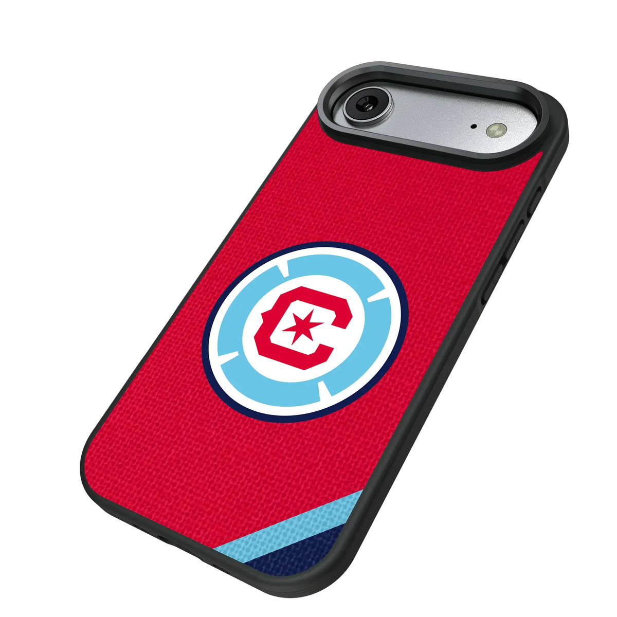 Chicago Fire Diagonal Stripe iPhone Bump Phone Case for Apple iPhone - Isometric View#Device_iPhone Air