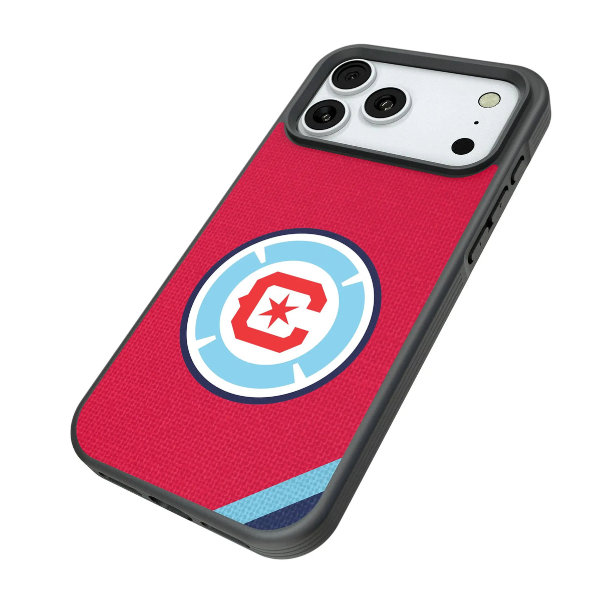 Chicago Fire Diagonal Stripe iPhone Bump Phone Case for Apple iPhone - Isometric View#Device_iPhone 18 Pro Max
