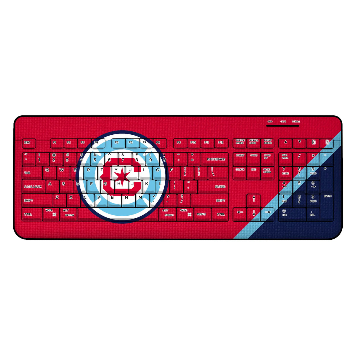 Chicago Fire Diagonal Stripe Wireless USB Keyboard