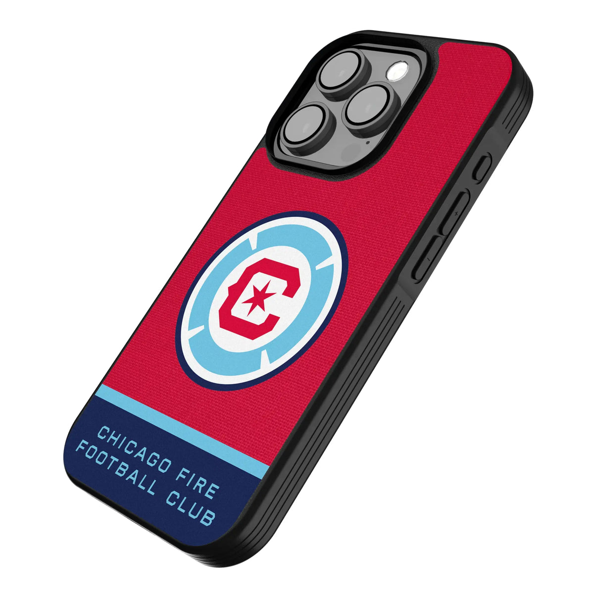 Chicago Fire Endzone Solid iPhone Bump Phone Case for Apple iPhone - Isometric View