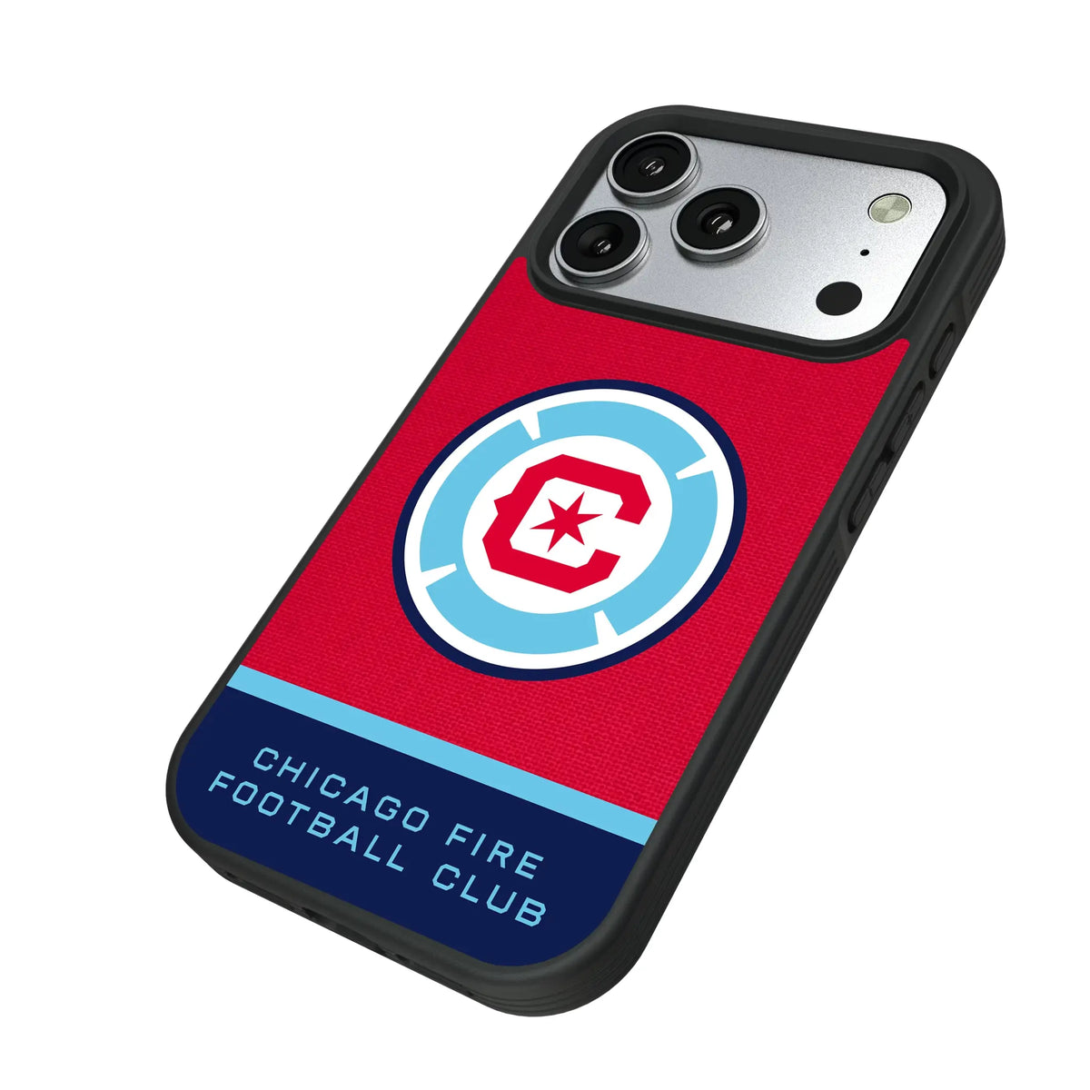 Chicago Fire Endzone Solid iPhone Bump Phone Case for Apple iPhone - Isometric View#Device_iPhone 17 Pro