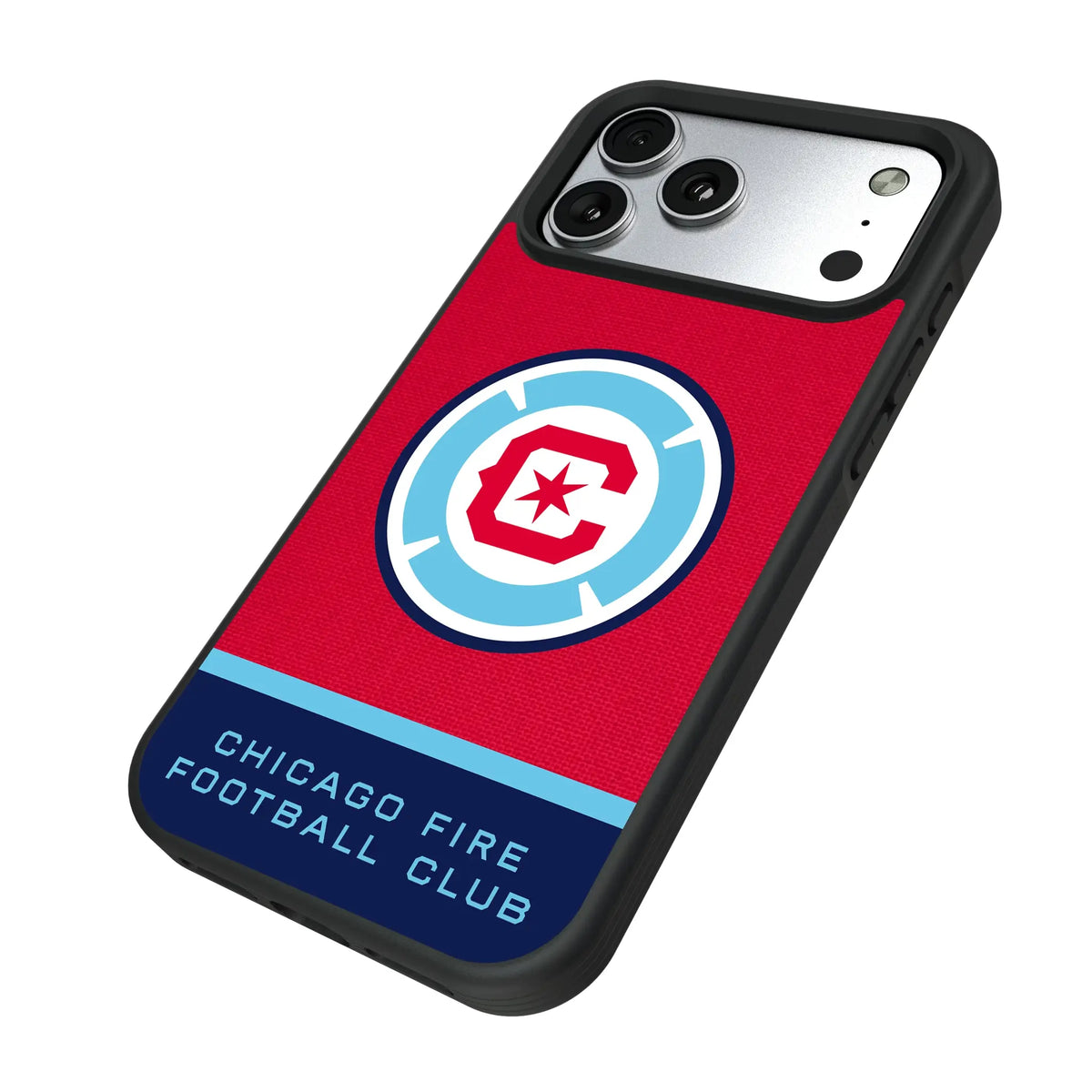 Chicago Fire Endzone Solid iPhone Bump Phone Case for Apple iPhone - Isometric View#Device_iPhone 17 Pro Max