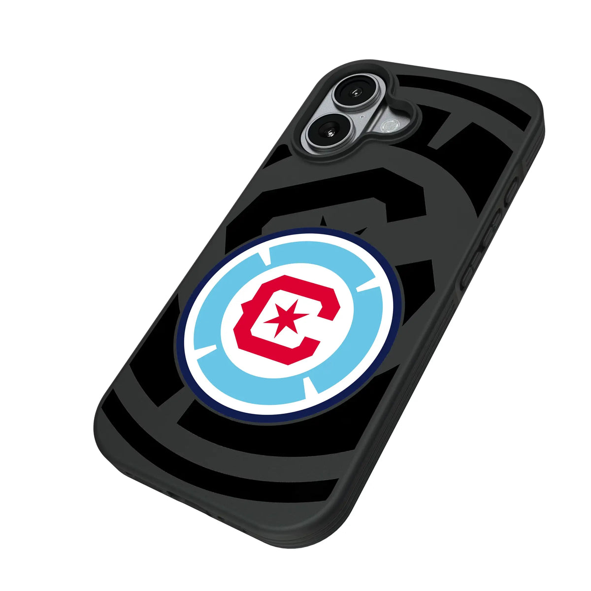 Chicago Fire Monocolor Tilt iPhone Bump Phone Case for Apple iPhone - Isometric View#Device_iPhone 17