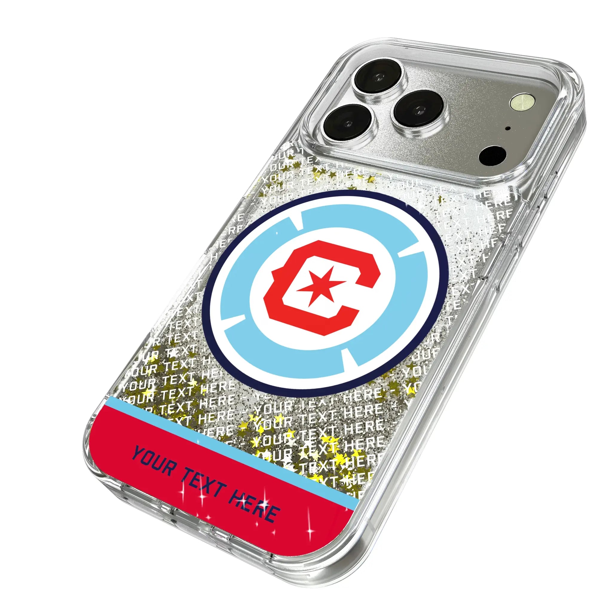 Chicago Fire Personalized EndZone Plus iPhone Glitter Phone Case for Apple iPhone - Isometric View