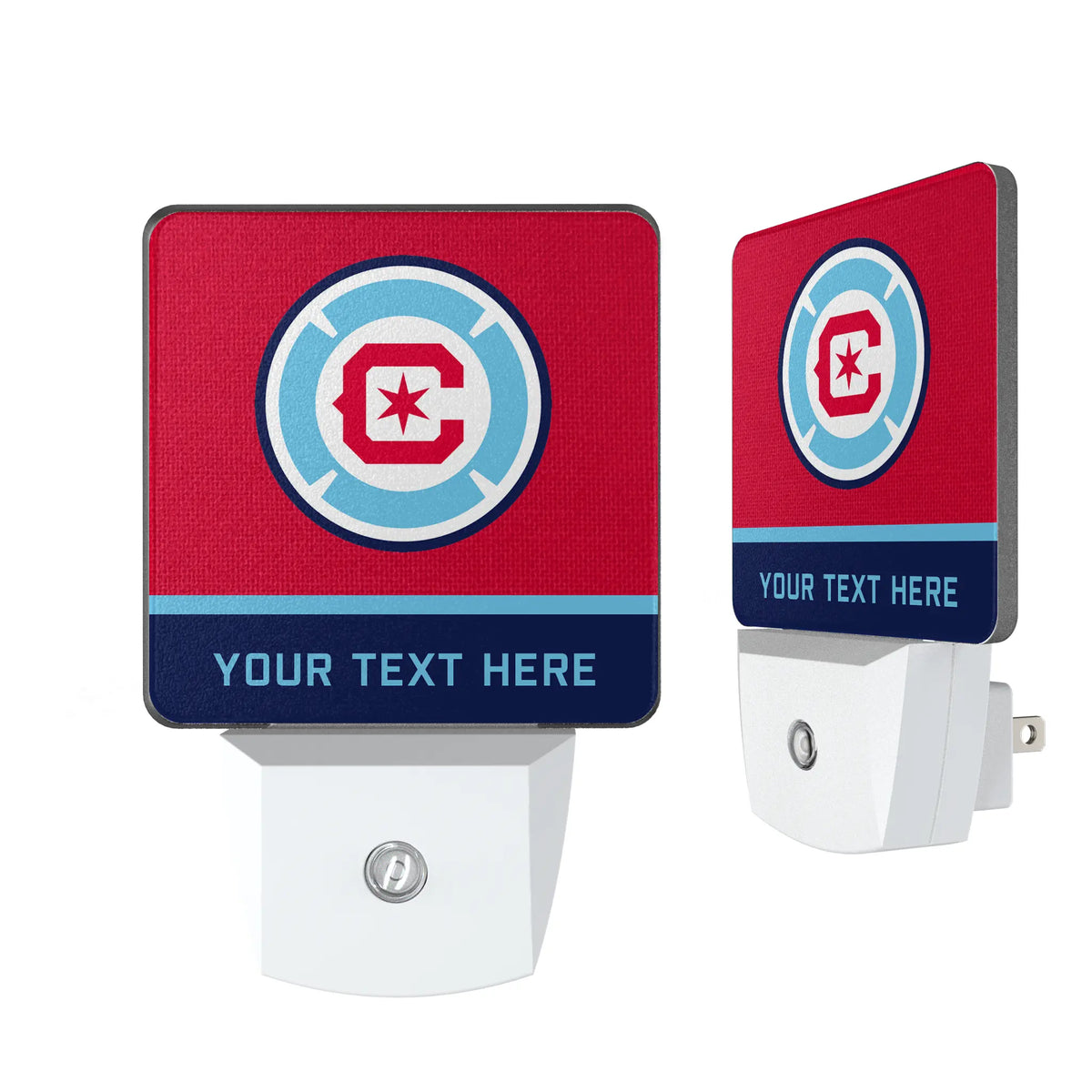 Chicago Fire Personalized Endzone Solid Night Light 2-Pack