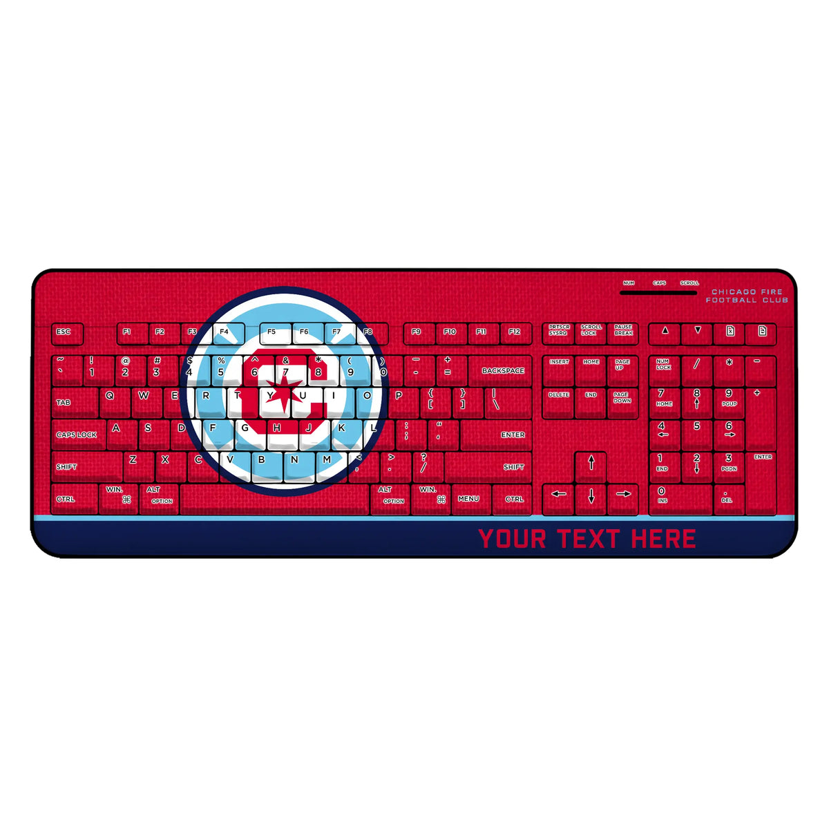 Chicago Fire Personalized Endzone Solid Wireless USB Keyboard