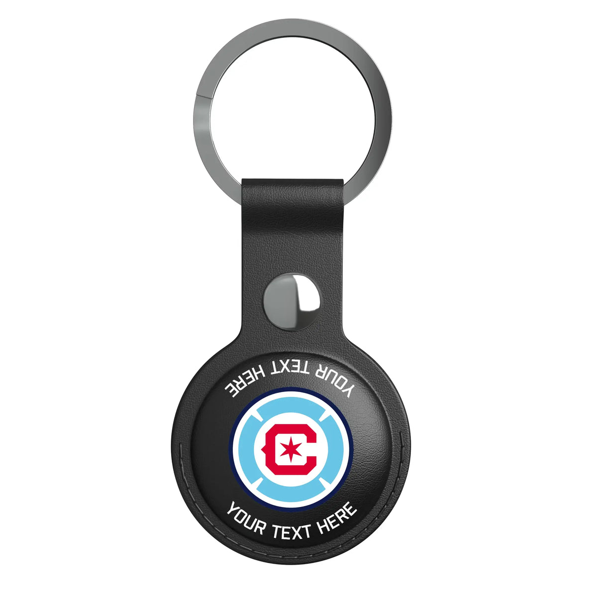 Chicago Fire Personalized Insignia AirTag Black Airtag Holder