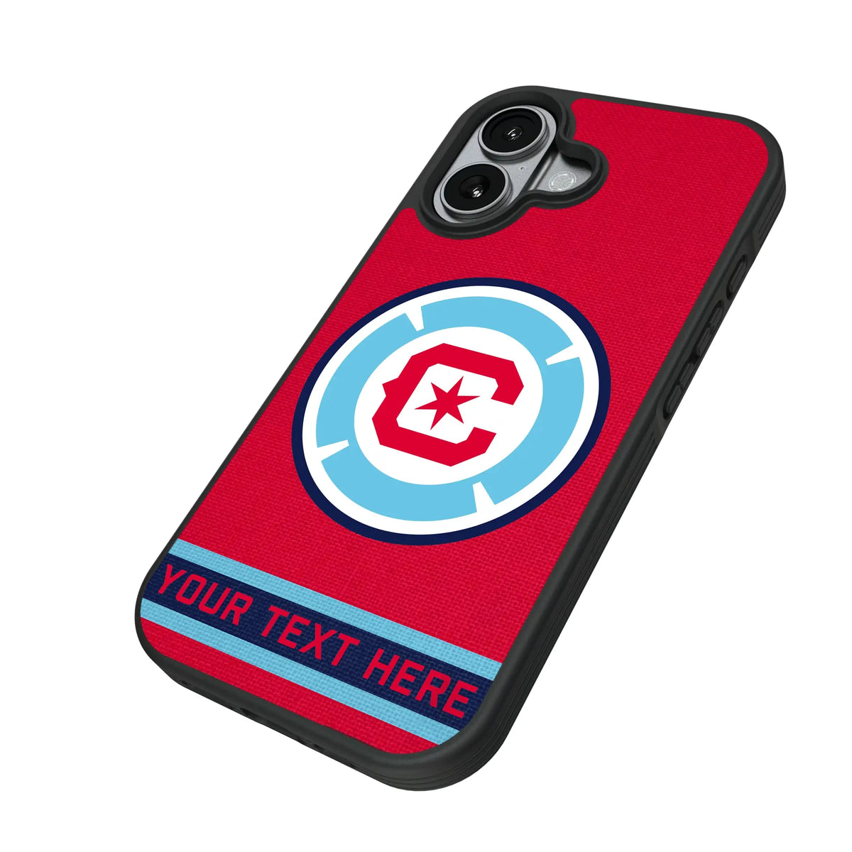 Chicago Fire Personalized Stripe iPhone Bump Phone Case for Apple iPhone - Isometric View#Device_iPhone 17