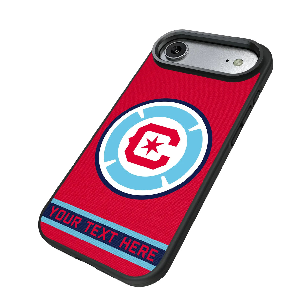 Chicago Fire Personalized Stripe iPhone Bump Phone Case for Apple iPhone - Isometric View#Device_iPhone Air