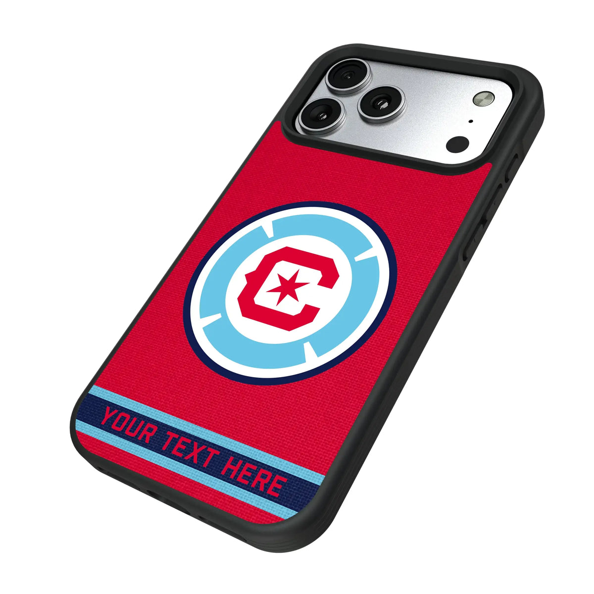 Chicago Fire Personalized Stripe iPhone Bump Phone Case for Apple iPhone - Isometric View#Device_iPhone 17 Pro Max