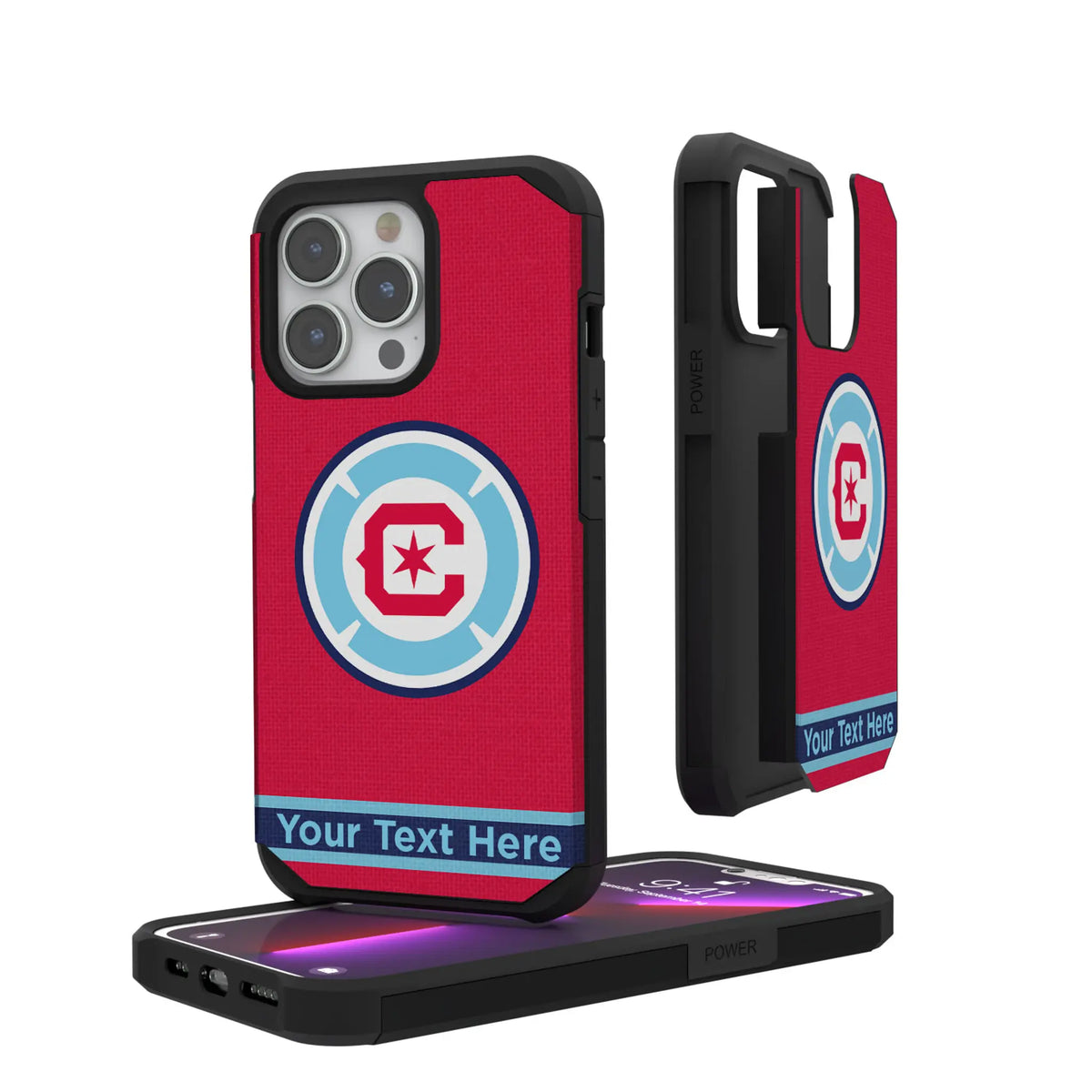 Chicago Fire Personalized Stripe iPhone Rugged Phone Case for Apple iPhone