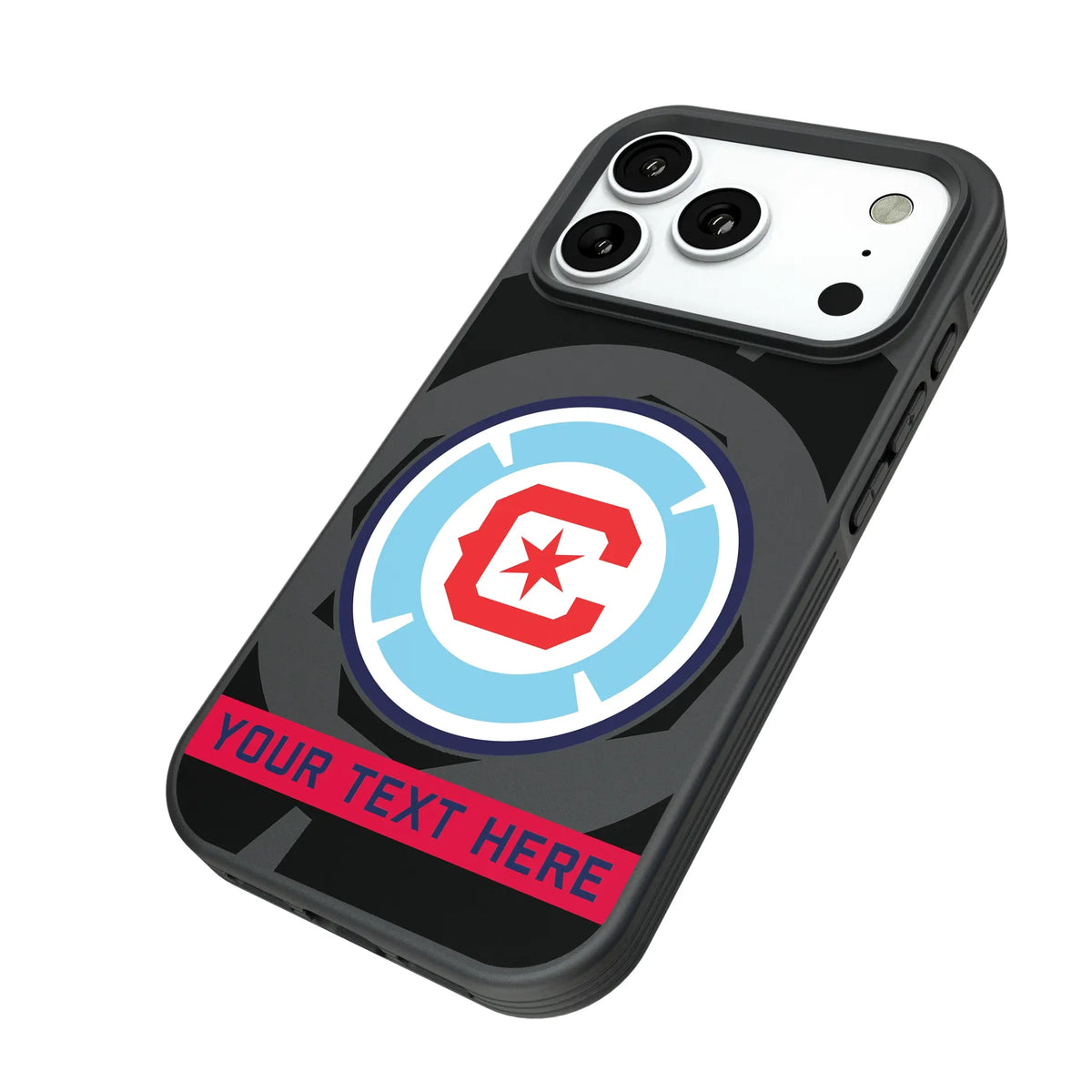 Chicago Fire Personalized Tilt iPhone Bump Phone Case for Apple iPhone - Isometric View#Device_iPhone 18 Pro