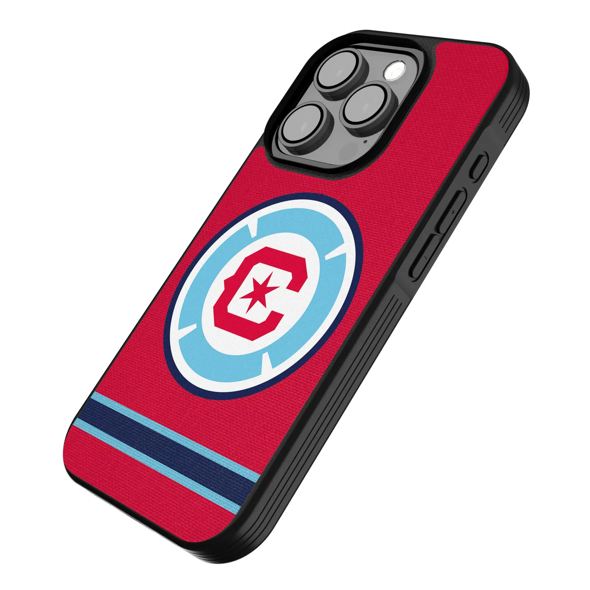 Chicago Fire Stripe iPhone Bump Phone Case for Apple iPhone - Isometric View