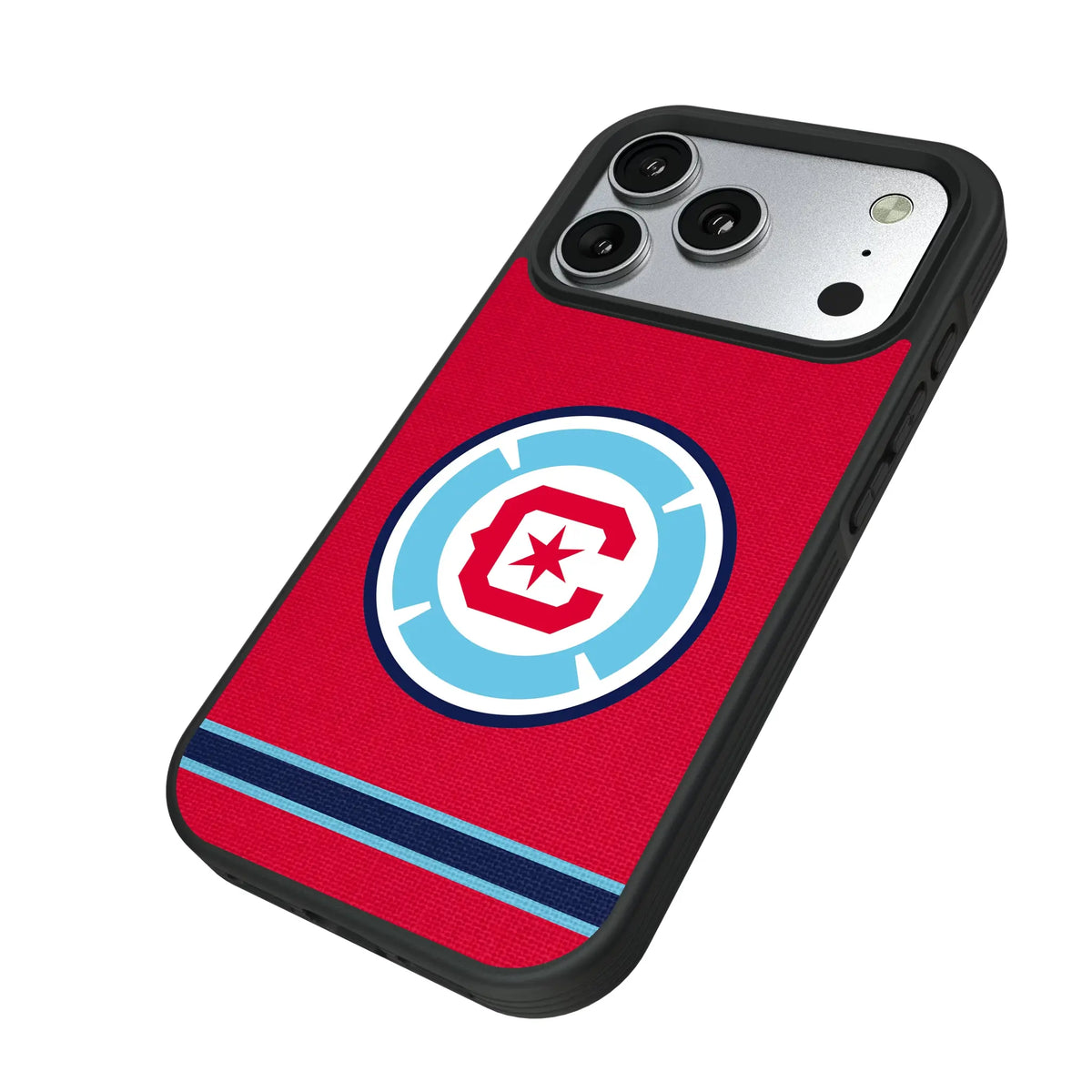 Chicago Fire Stripe iPhone Bump Phone Case for Apple iPhone - Isometric View#Device_iPhone 17 Pro