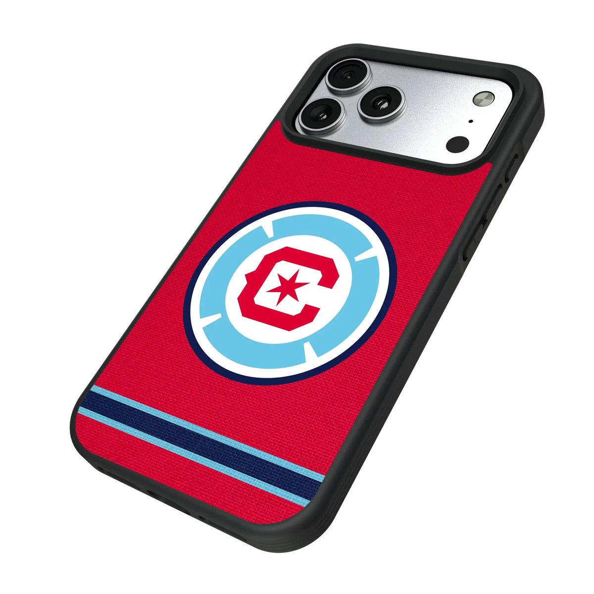 Chicago Fire Stripe iPhone Bump Phone Case for Apple iPhone - Isometric View#Device_iPhone 17 Pro Max
