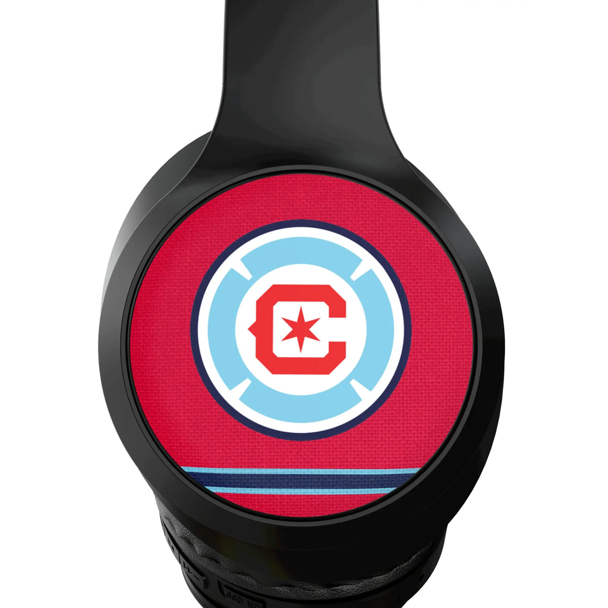 Chicago Fire Stripe Wireless Over-Ear Headphones With Case - Detail