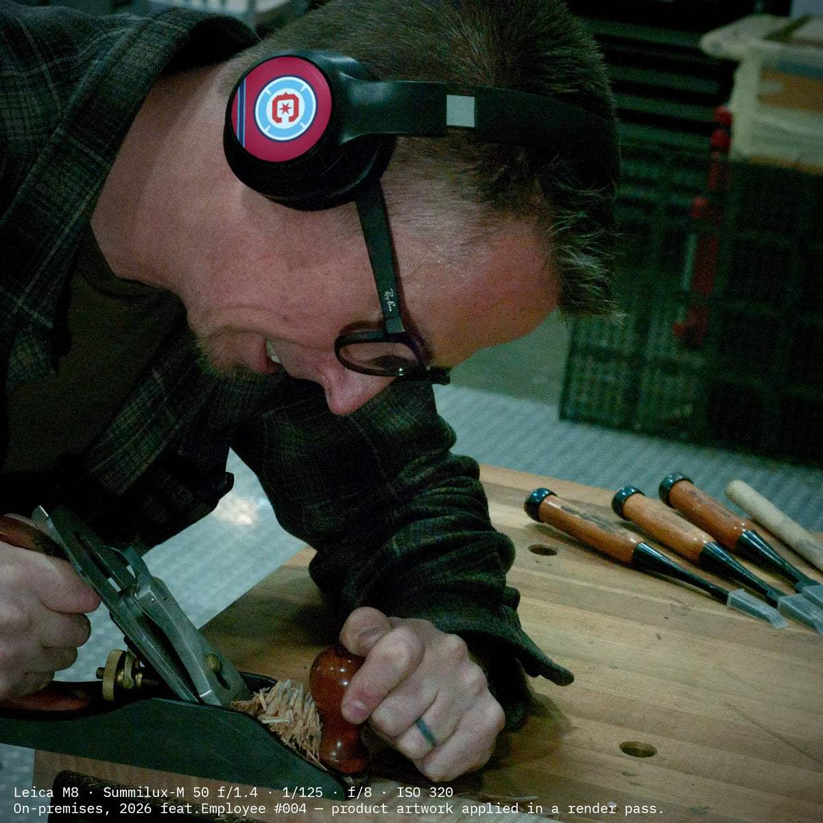 Chicago Fire Stripe Wireless Over-Ear Headphones With Case - Lifestyle