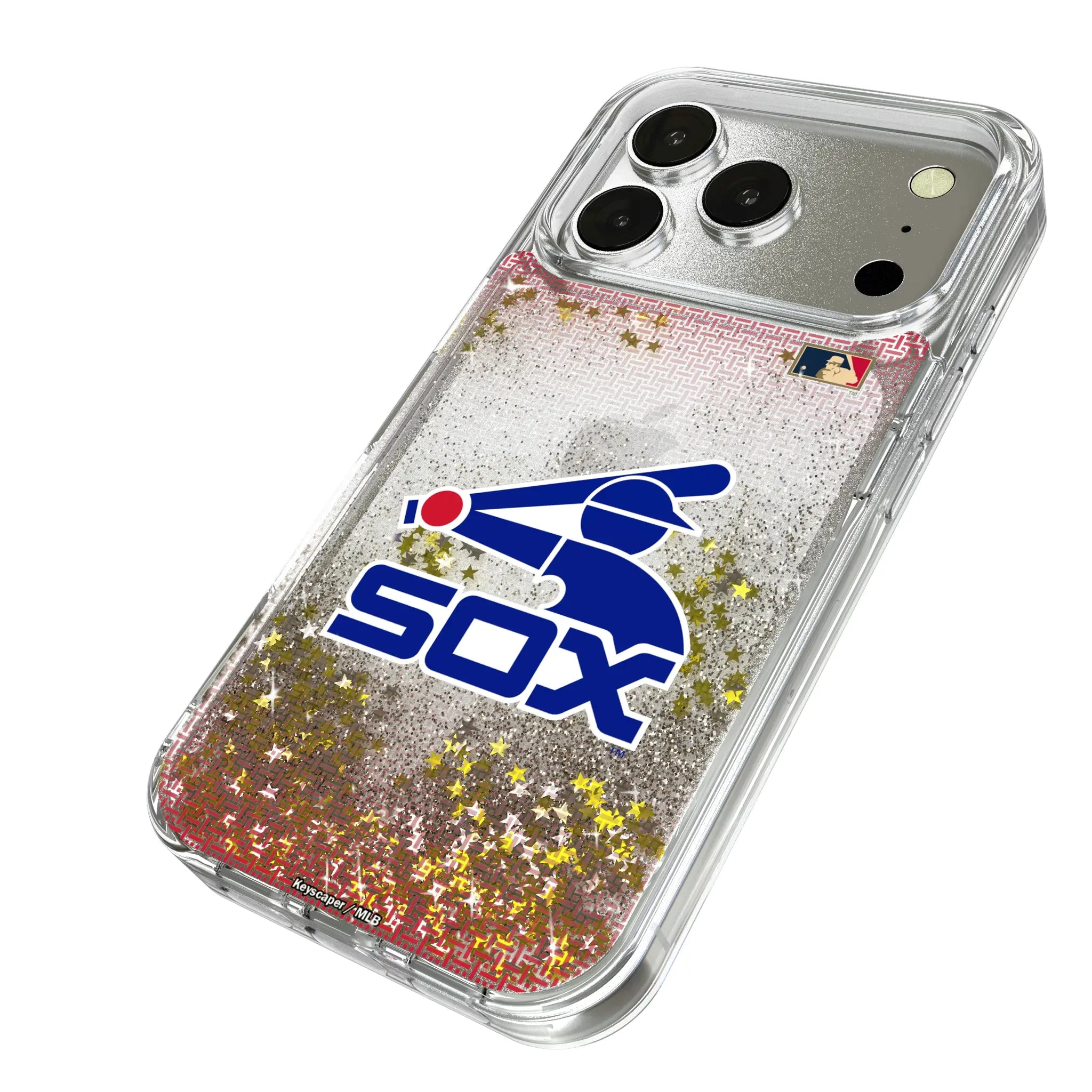 Chicago White Sox 1976-1981 - Cooperstown Collection Linen iPhone Glitter Phone Case for Apple iPhone - Isometric View