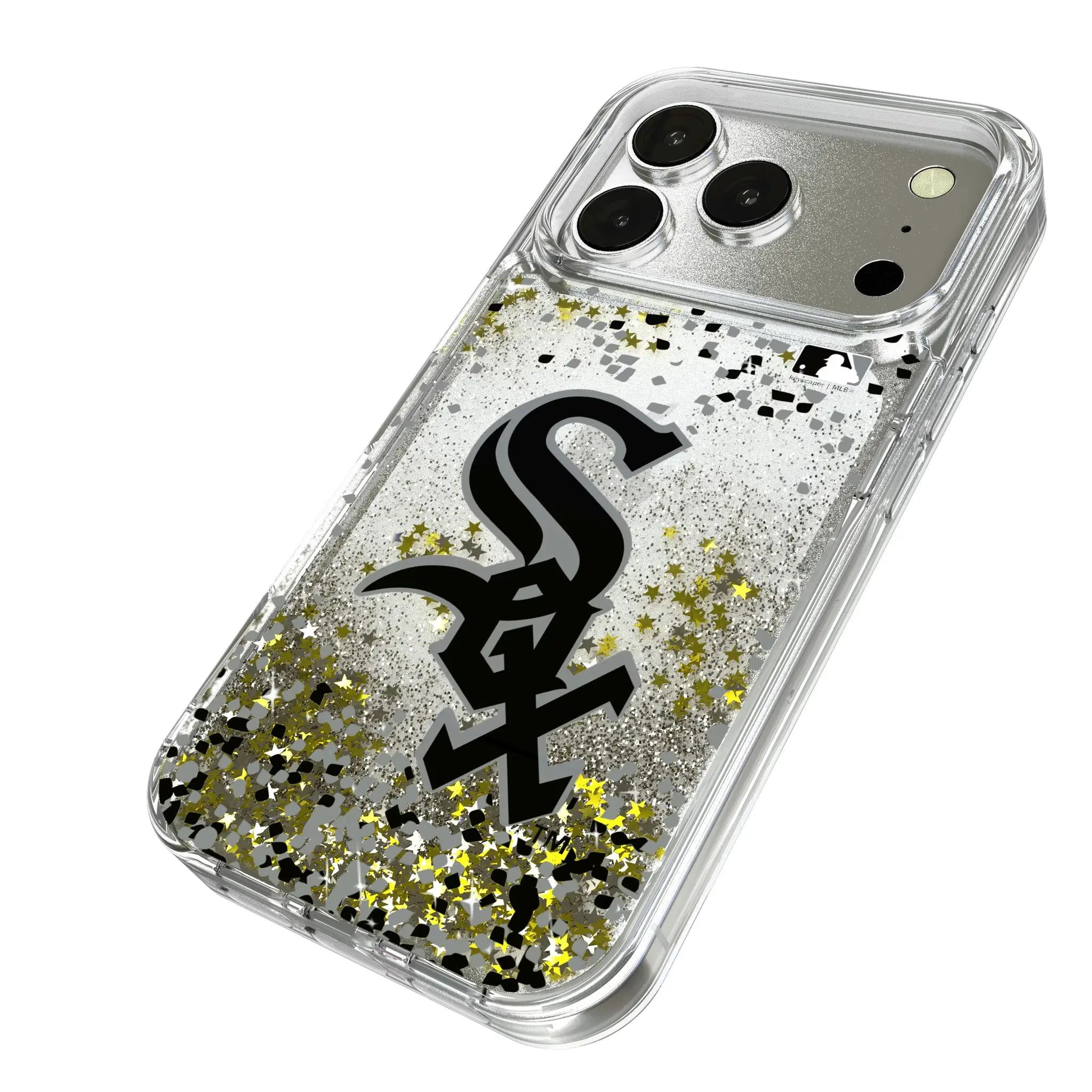 Chicago White Sox Confetti iPhone Glitter Phone Case for Apple iPhone - Isometric View
