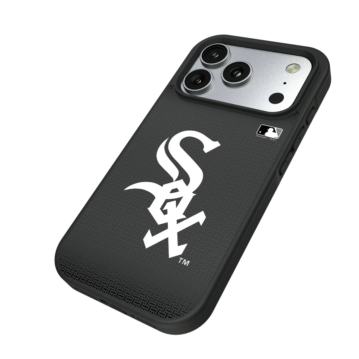 Chicago White Sox Linen iPhone Bump Phone Case for Apple iPhone - Isometric View#Device_iPhone 17 Pro