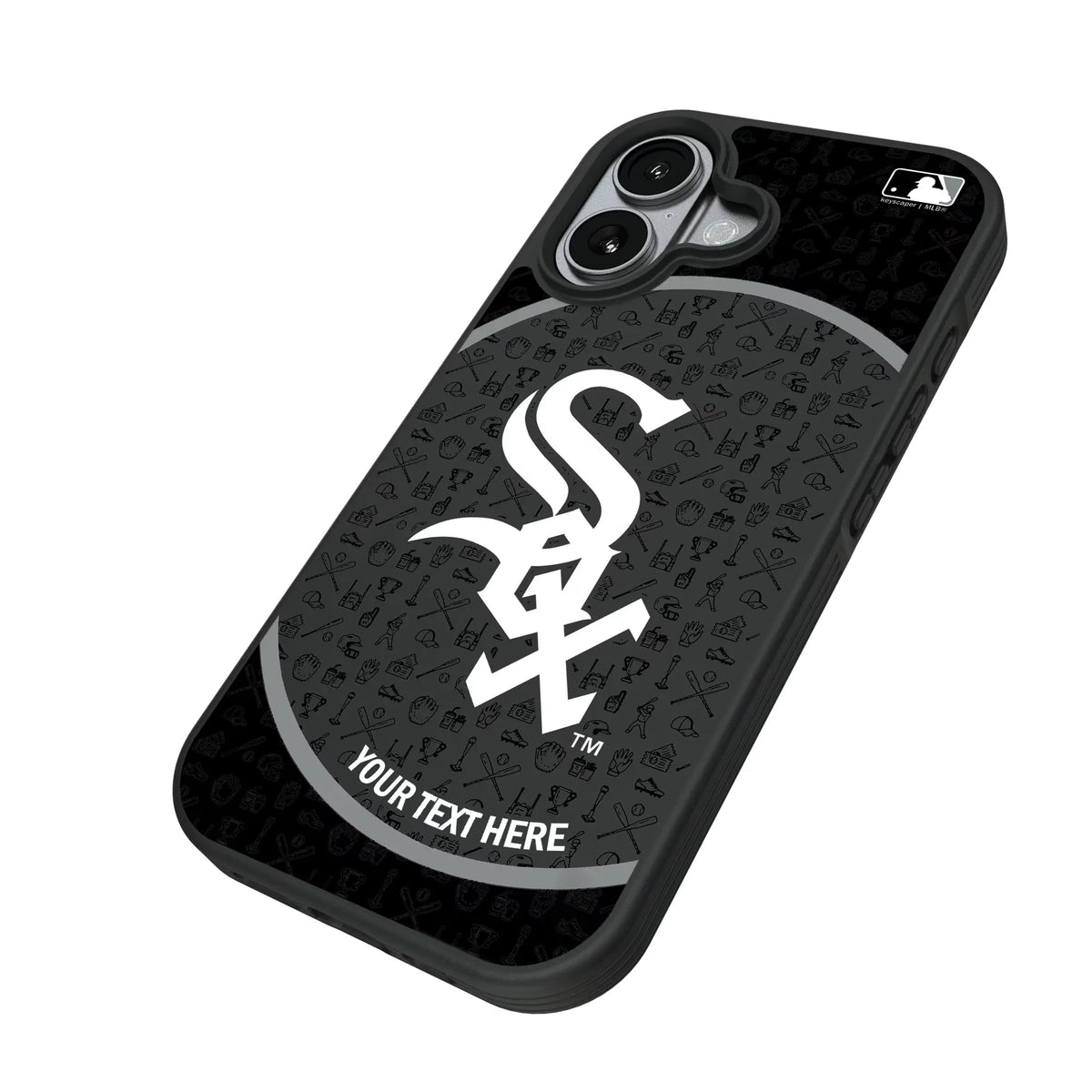 Chicago White Sox Personalized Circle iPhone Bump Phone Case for Apple iPhone - Isometric View#Device_iPhone 17