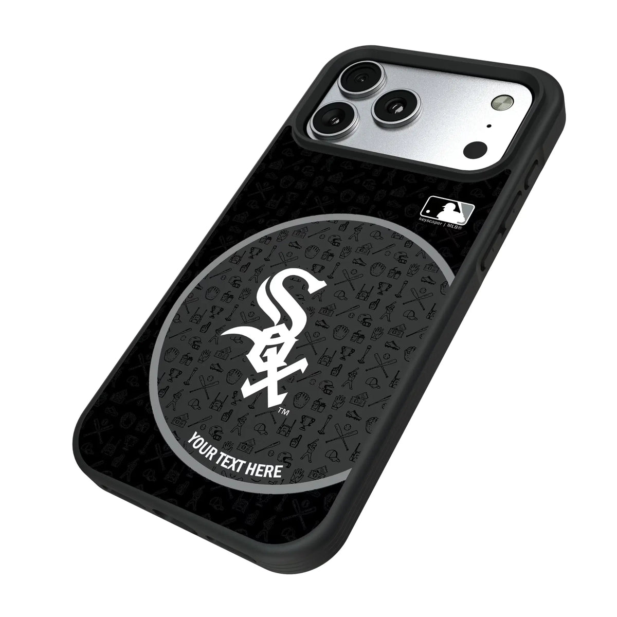 Chicago White Sox Personalized Circle iPhone Bump Phone Case for Apple iPhone - Isometric View#Device_iPhone 17 Pro Max