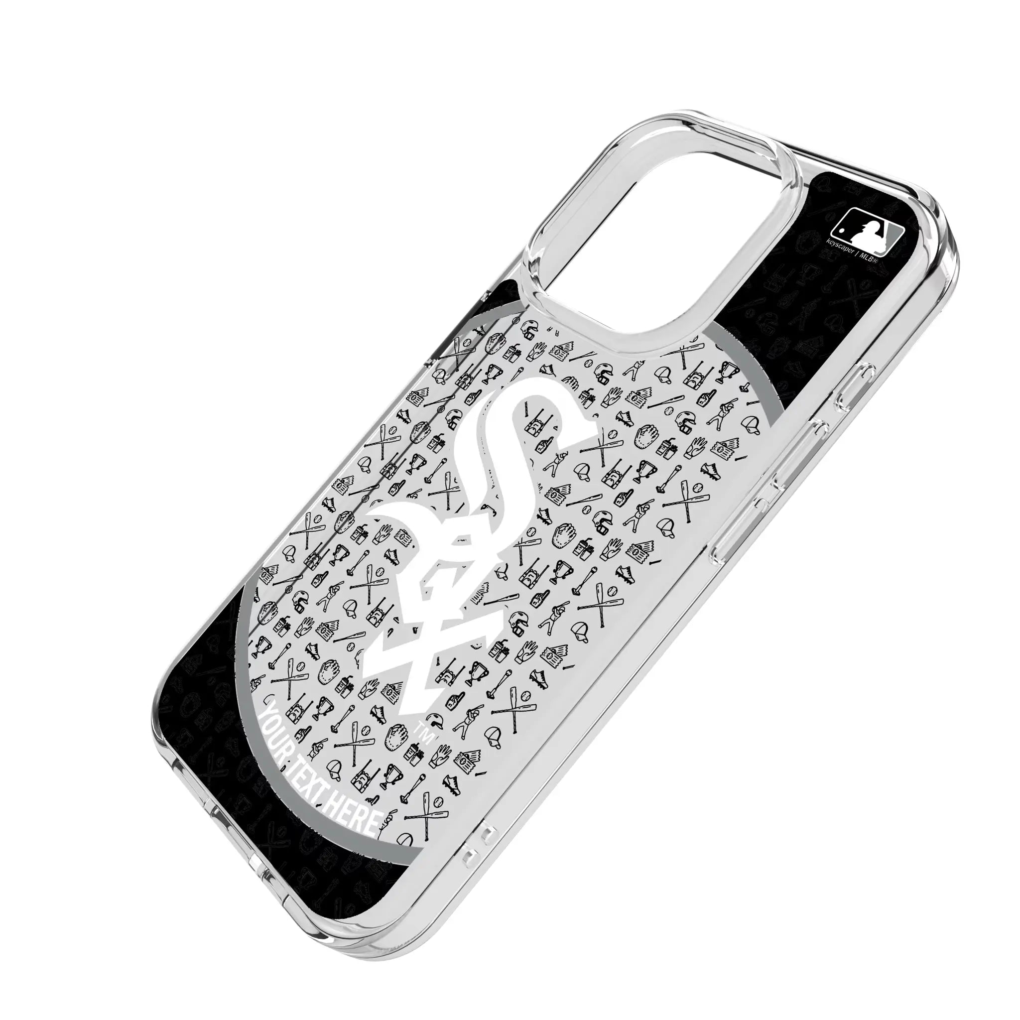 Chicago White Sox Personalized Circle iPhone Clear Phone Case for Apple iPhone - Isometric View