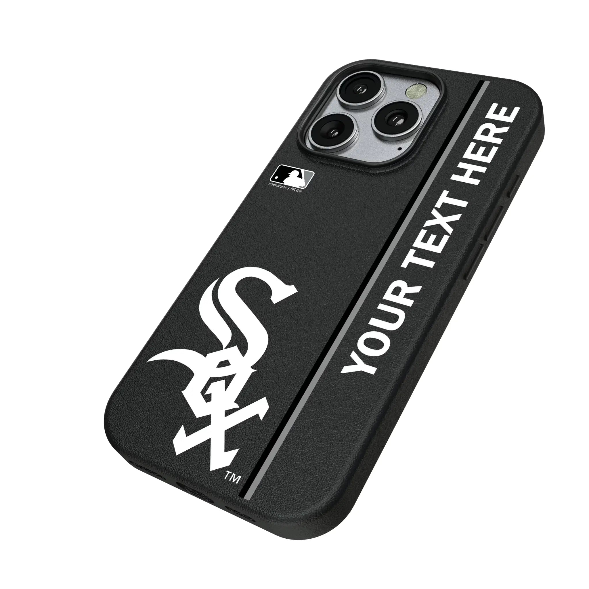 Chicago White Sox Personalized Sidebard iPhone MagSafe Compatible Phone Case for Apple iPhone - Isometric View