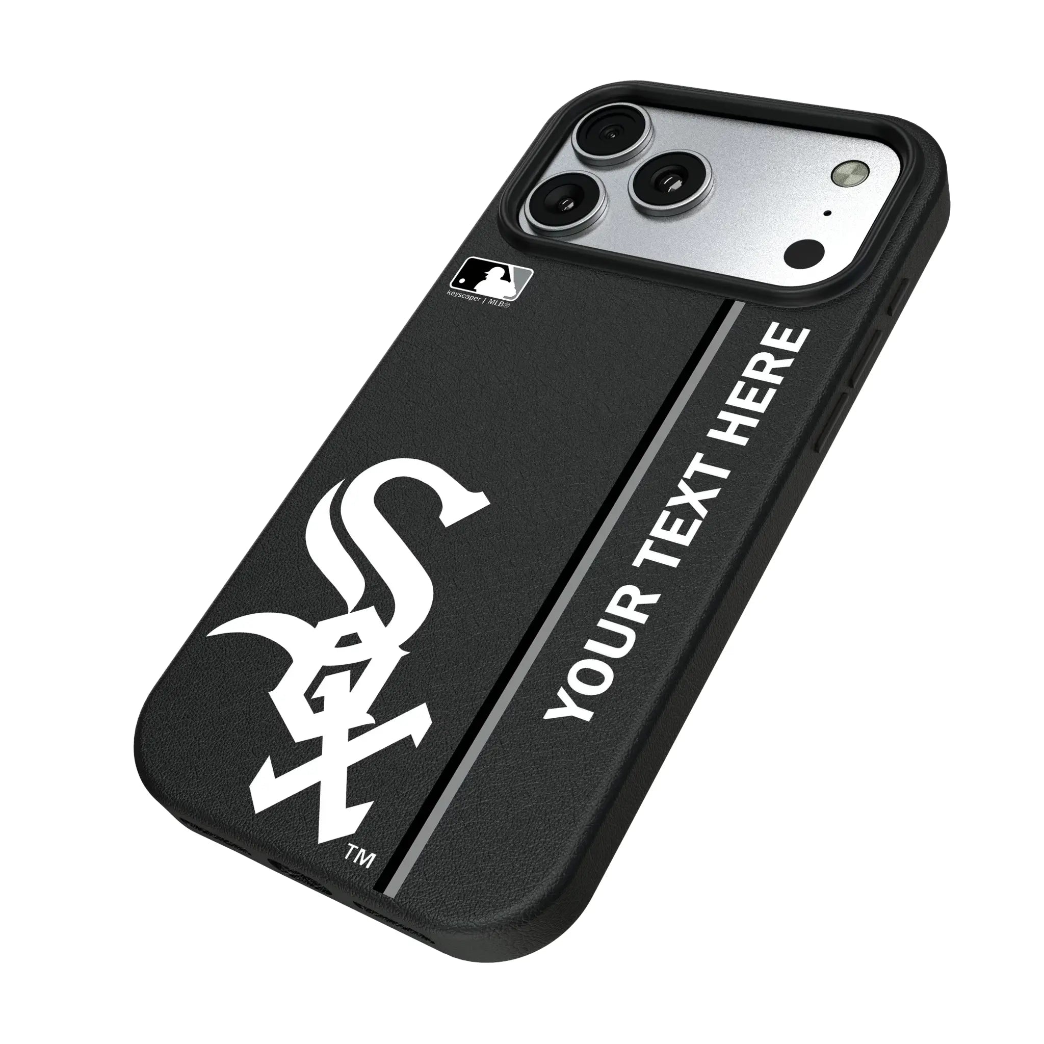 Chicago White Sox Personalized Sidebard iPhone MagSafe Compatible Phone Case for Apple iPhone - Isometric View#Device_iPhone 17 Pro Max