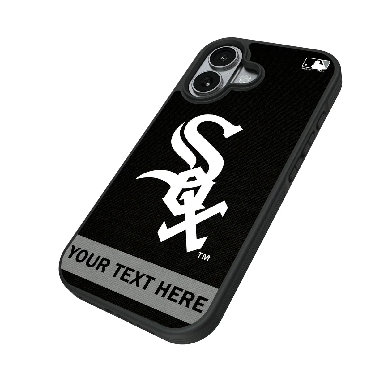 Chicago White Sox Personalized Stripe iPhone Bump Phone Case for Apple iPhone - Isometric View#Device_iPhone 17