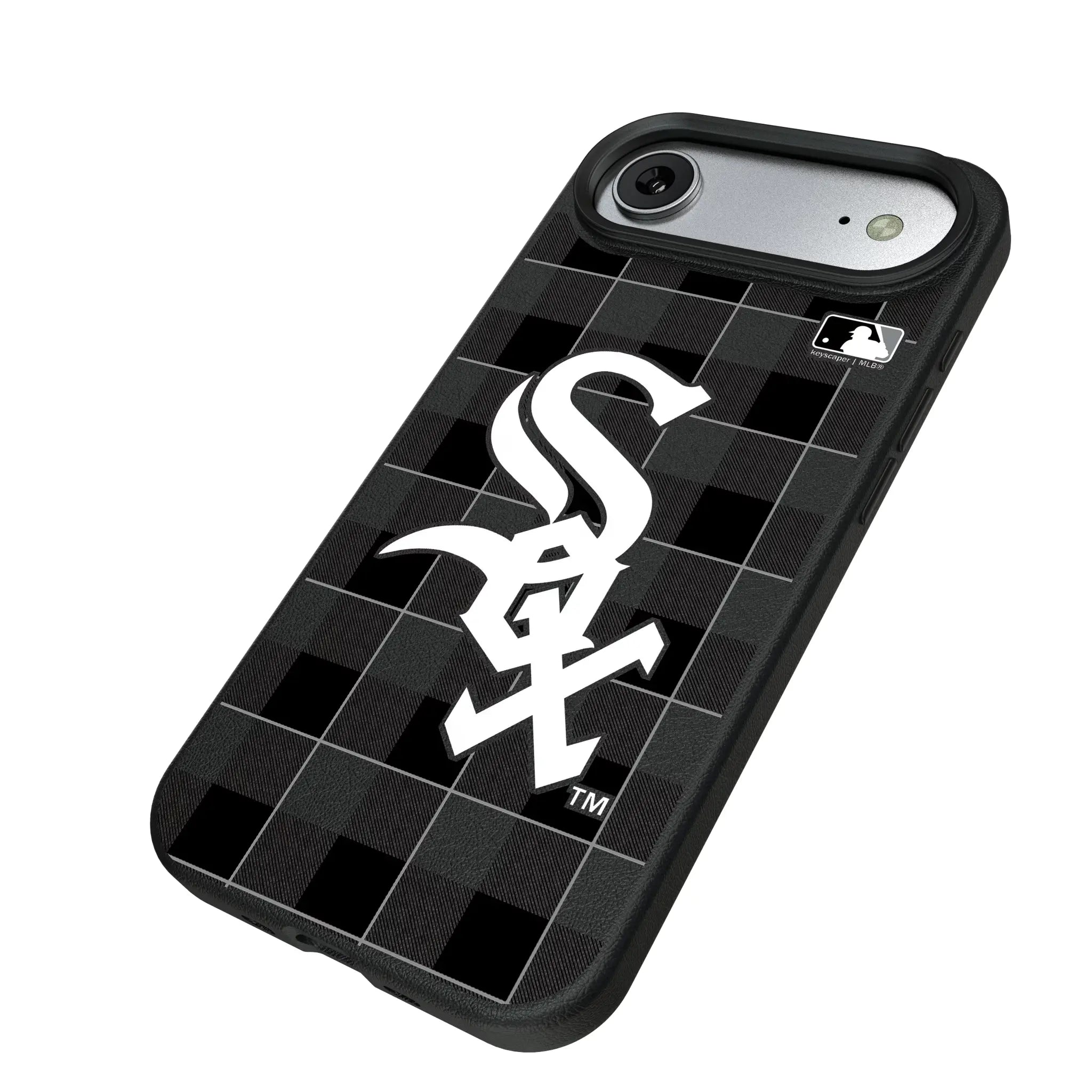 Chicago White Sox Plaid iPhone MagSafe Compatible Phone Case for Apple iPhone - Isometric View#Device_iPhone Air