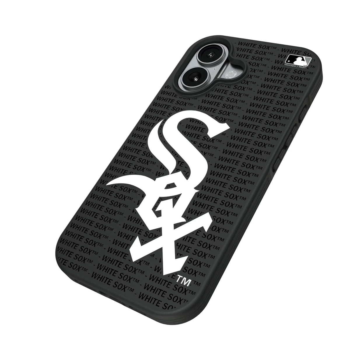 Chicago White Sox Text Backdrop iPhone Bump Phone Case for Apple iPhone - Isometric View#Device_iPhone 17