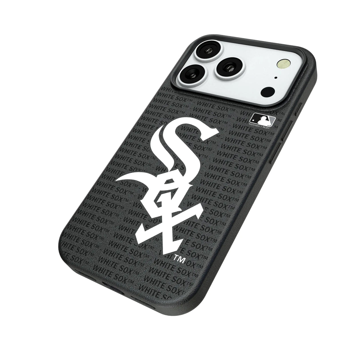 Chicago White Sox Text Backdrop iPhone MagSafe Compatible Phone Case for Apple iPhone - Isometric View#Device_iPhone 18 Pro