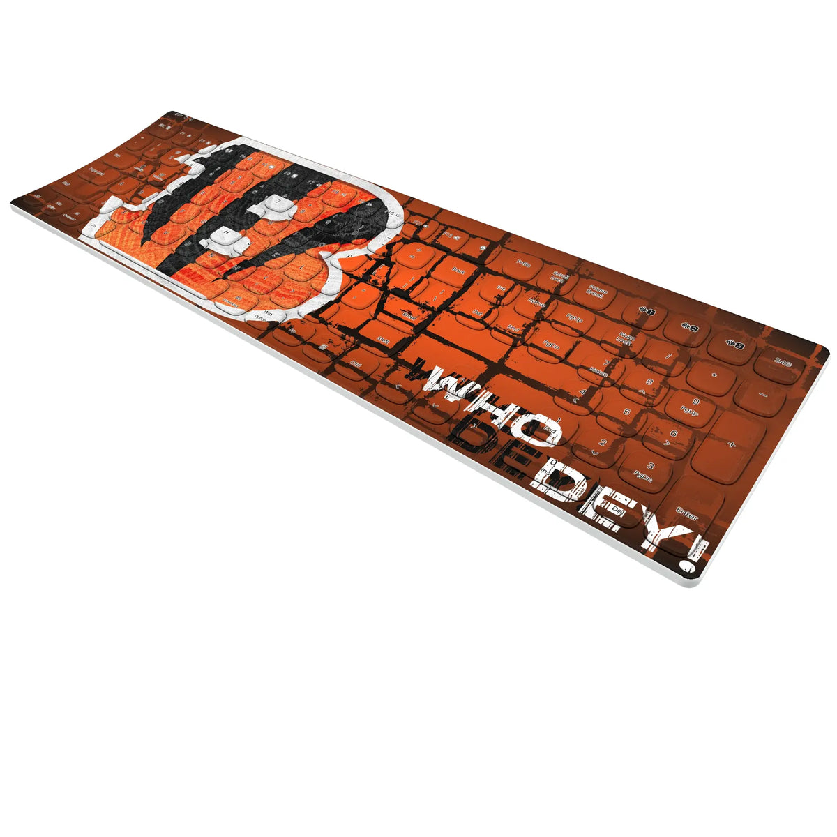 Cincinnati Bengals Brick KKB605 Curved Wireless Keyboard - Isometric View