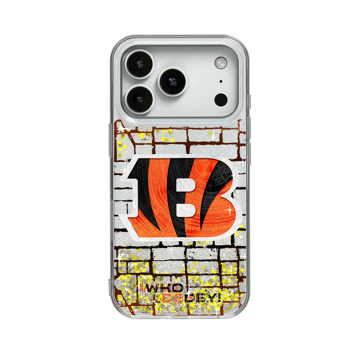 Cincinnati Bengals Brick Glitter Phone Case for Apple iPhone