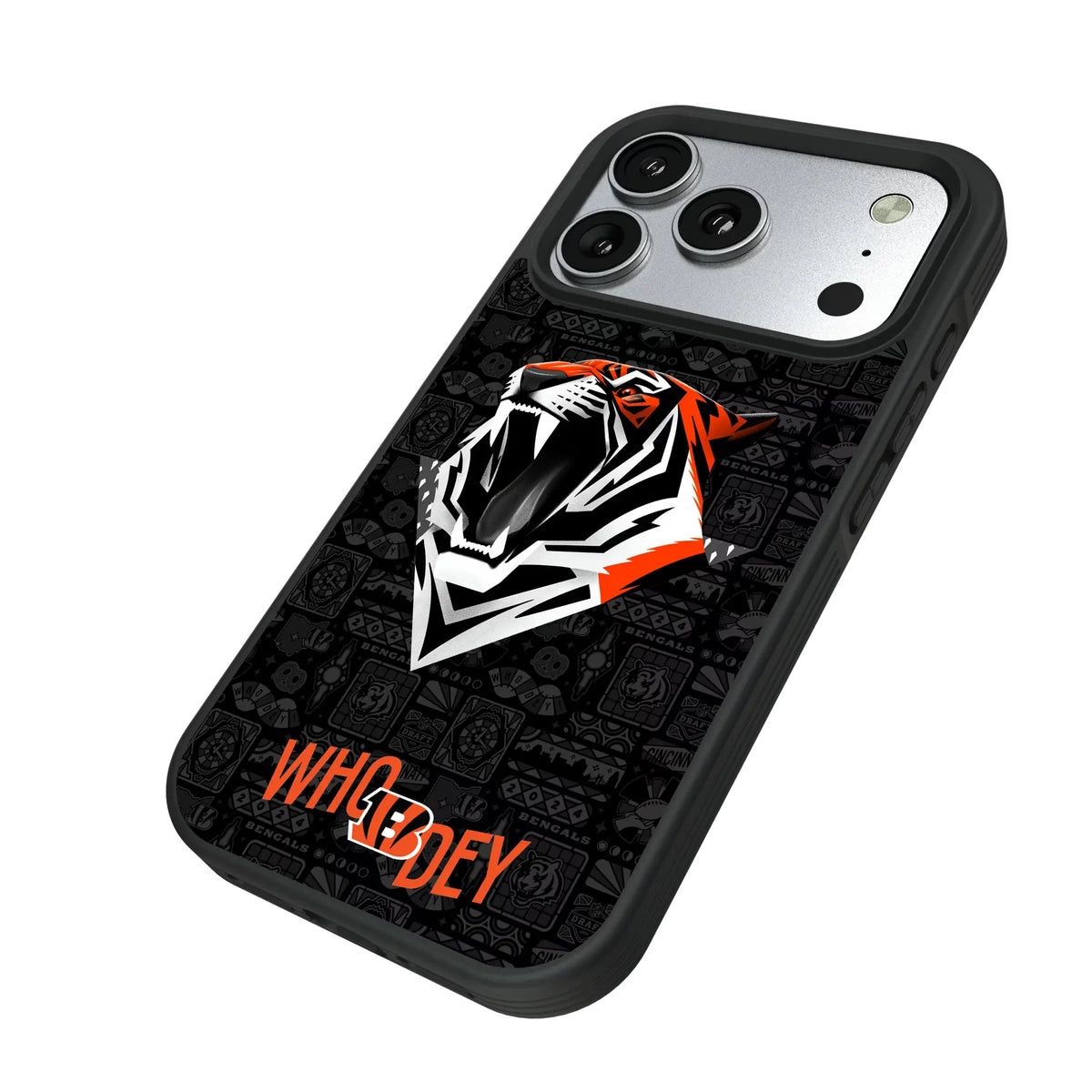 Cincinnati Bengals Deco iPhone Bump Phone Case for Apple iPhone - Isometric View#Device_iPhone 17 Pro