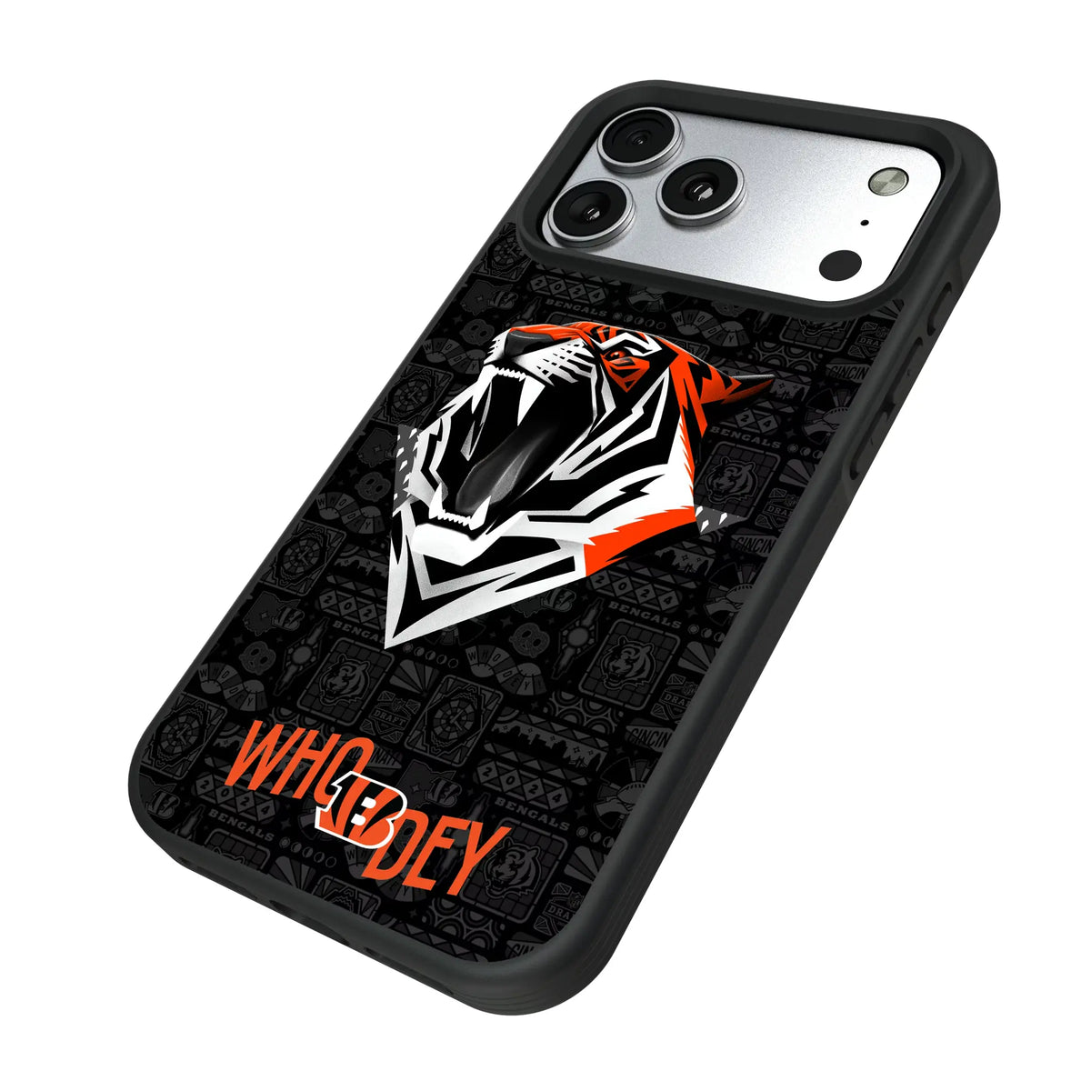 Cincinnati Bengals Deco iPhone Bump Phone Case for Apple iPhone - Isometric View#Device_iPhone 17 Pro Max
