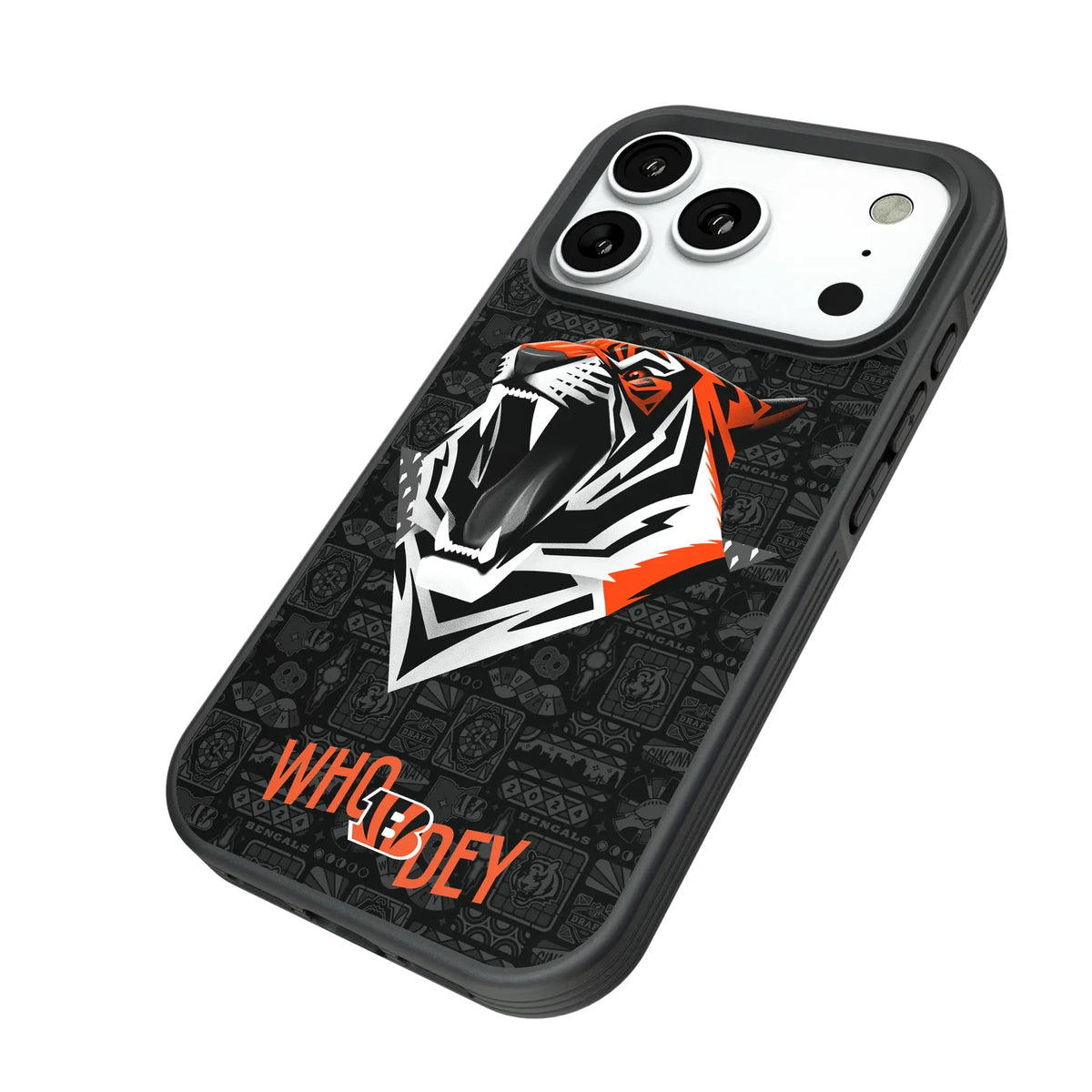 Cincinnati Bengals Deco iPhone Bump Phone Case for Apple iPhone - Isometric View#Device_iPhone 18 Pro