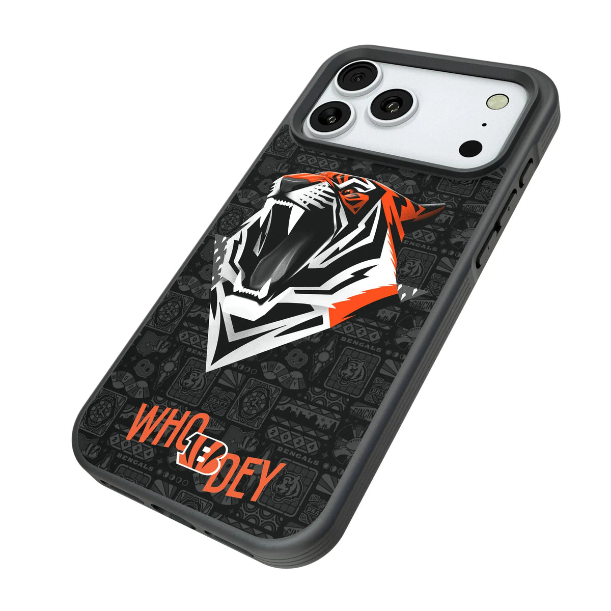 Cincinnati Bengals Deco iPhone Bump Phone Case for Apple iPhone - Isometric View#Device_iPhone 18 Pro Max