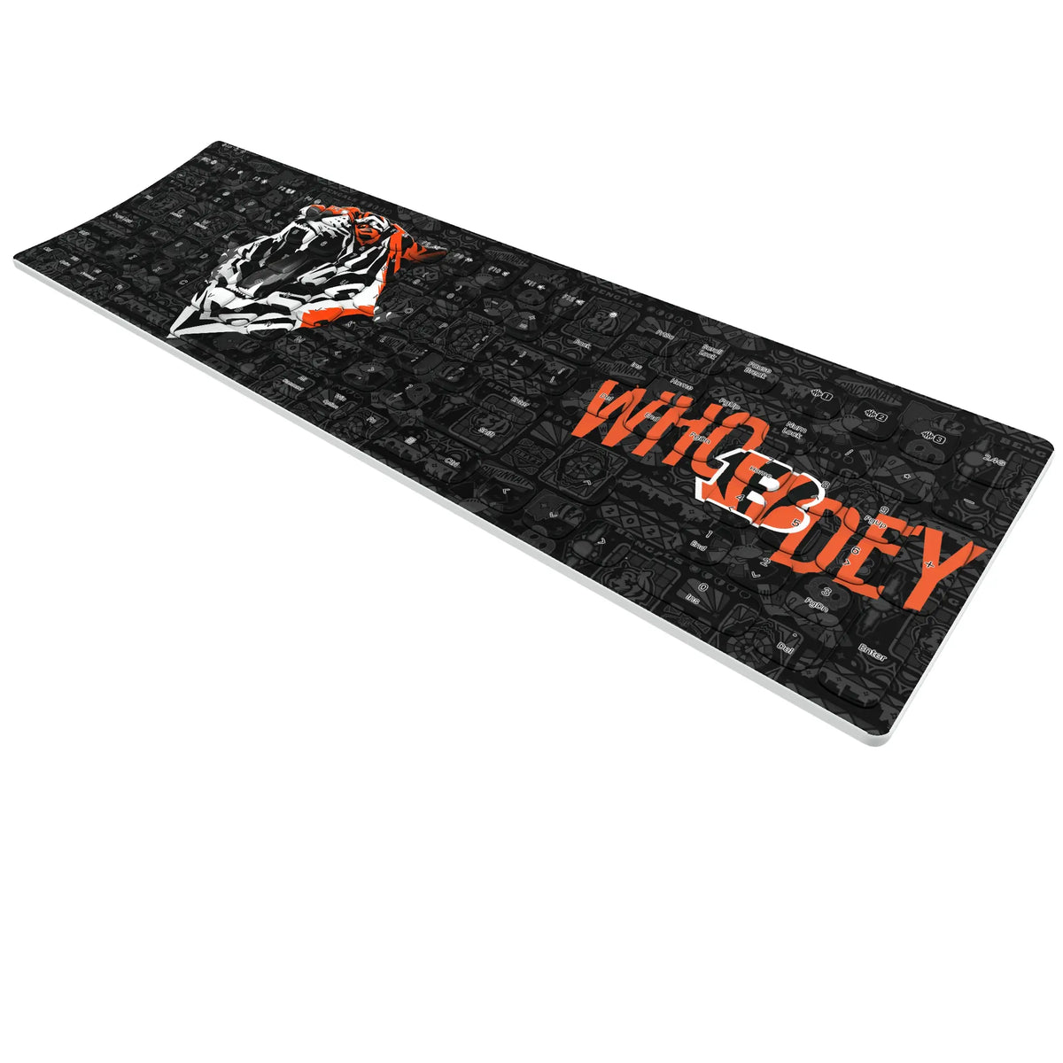 Cincinnati Bengals Deco KKB605 Curved Wireless Keyboard - Isometric View