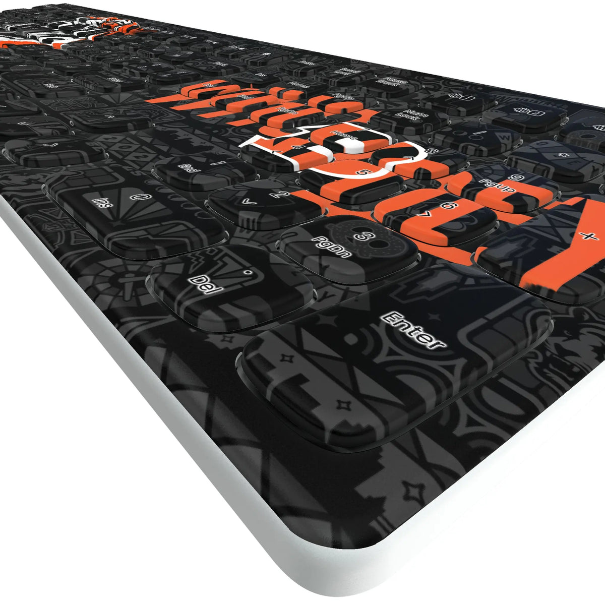 Cincinnati Bengals Deco KKB605 Curved Wireless Keyboard - Detail