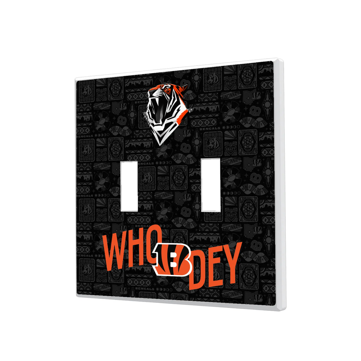 Cincinnati Bengals Deco Hidden-Screw Light Switch Plate#Style_Double Toggle