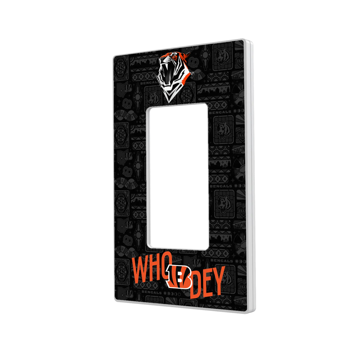 Cincinnati Bengals Deco Hidden-Screw Light Switch Plate#Style_Single Rocker
